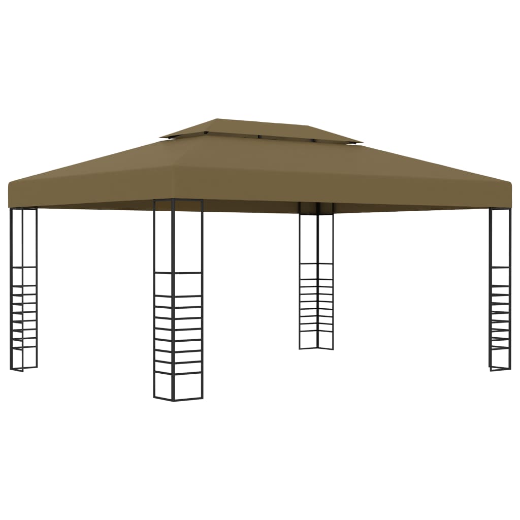 Altán se zatahovací střechou 3 x 4 m taupe 180 g/m²