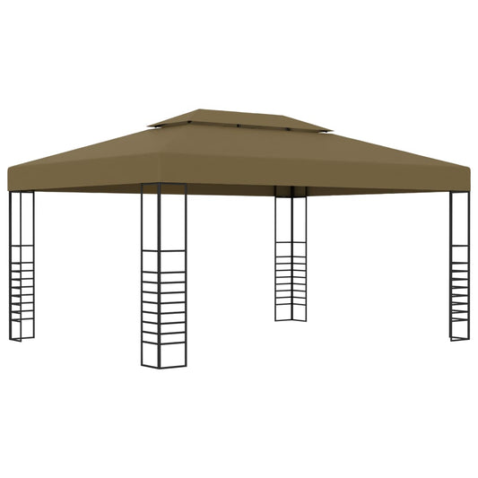 Altán se zatahovací střechou 3 x 4 m taupe 180 g/m²