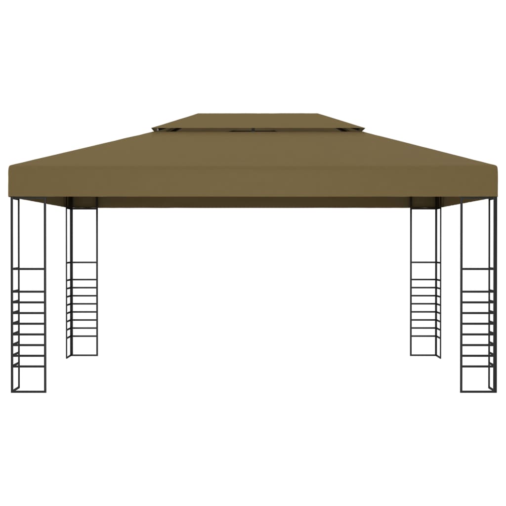 Altán se zatahovací střechou 3 x 4 m taupe 180 g/m²