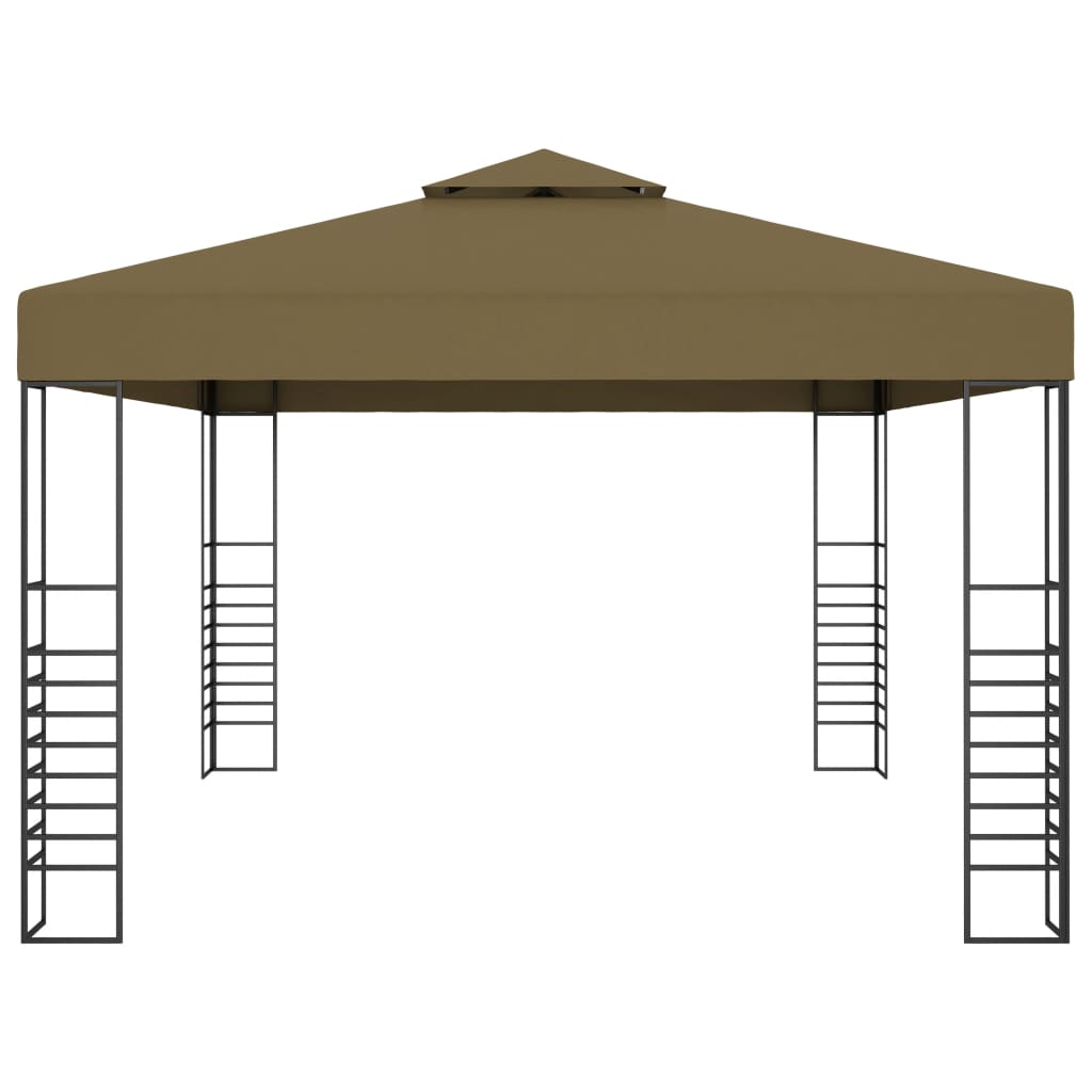 Altán se zatahovací střechou 3 x 4 m taupe 180 g/m²