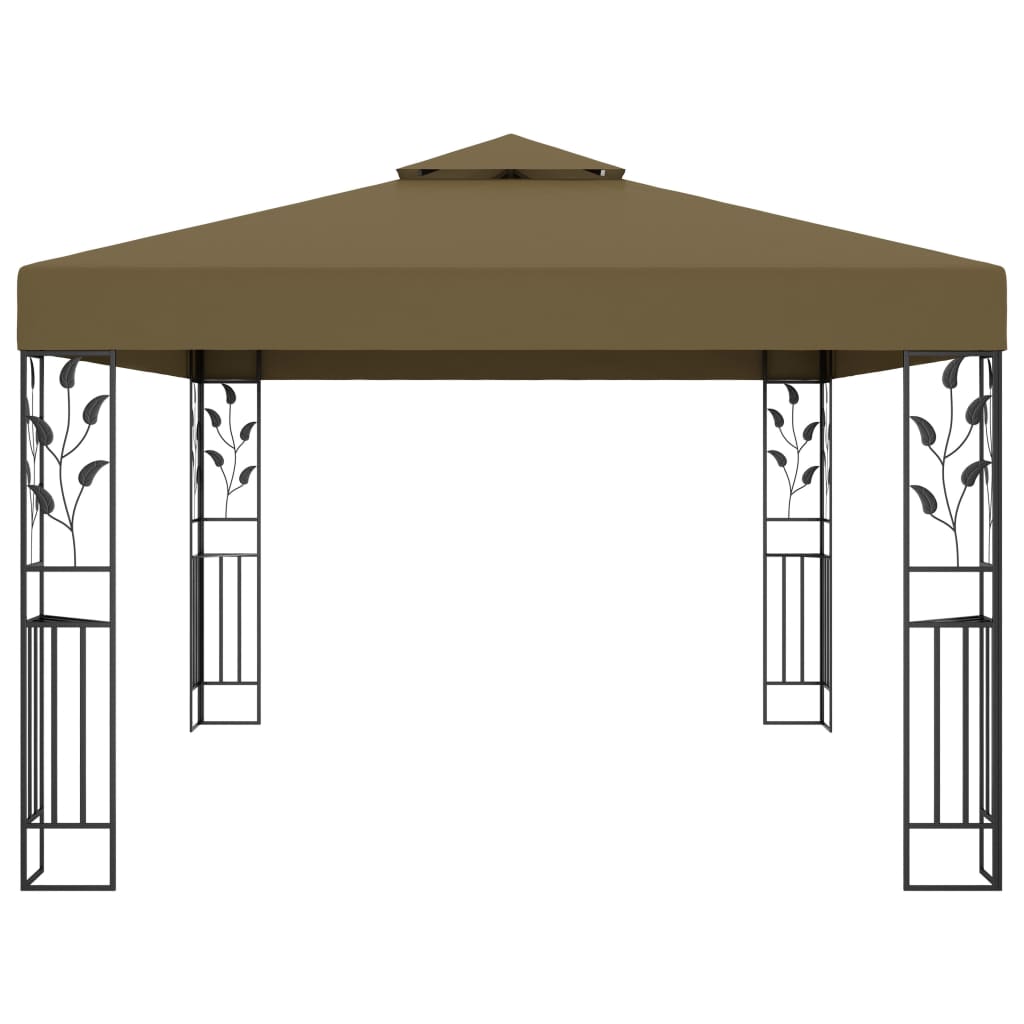 Altán s dvojitou střechou 3 x 4 m taupe 180 g/m²