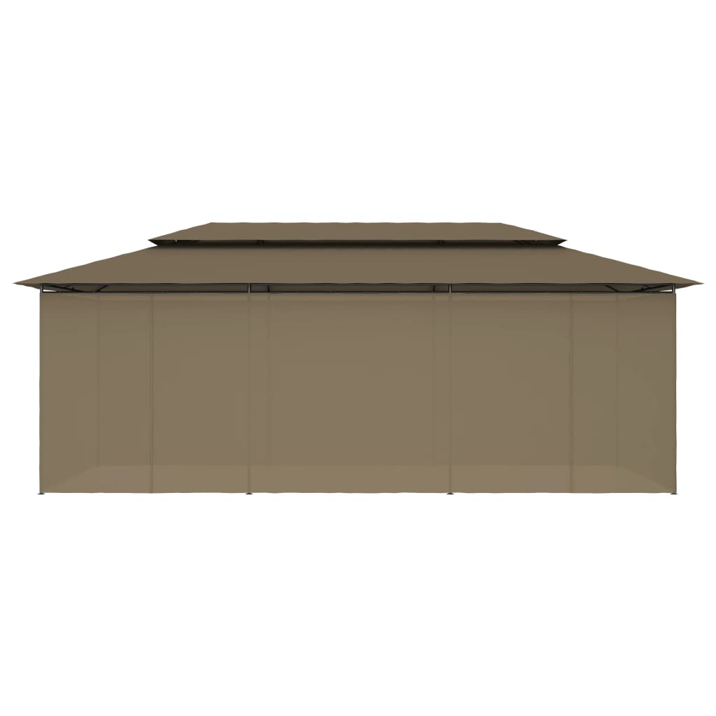 Altán se závěsy 600 x 298 x 270 cm taupe 180 g/m²