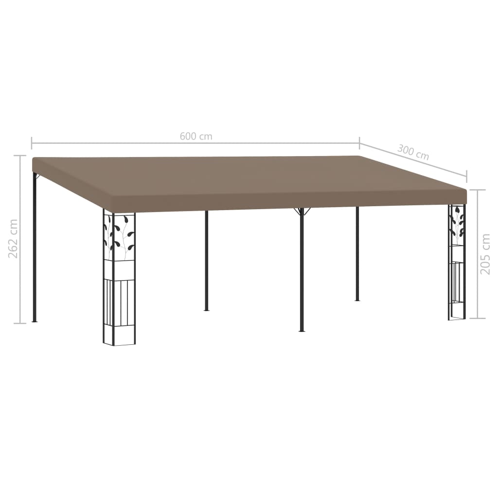 Altán ke zdi 6 x 3 x 2,5 m taupe