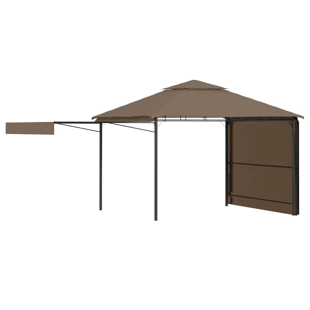 Altán se dvěma extra stříškami 3x3x2,73 m taupe 180 g/m²