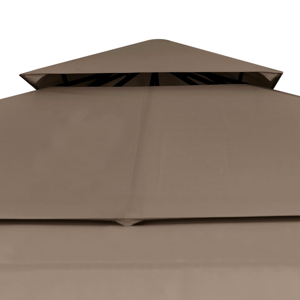 Altán se dvěma extra stříškami 3x3x2,73 m taupe 180 g/m²
