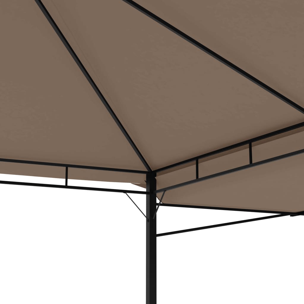 Altán se dvěma extra stříškami 3x3x2,73 m taupe 180 g/m²