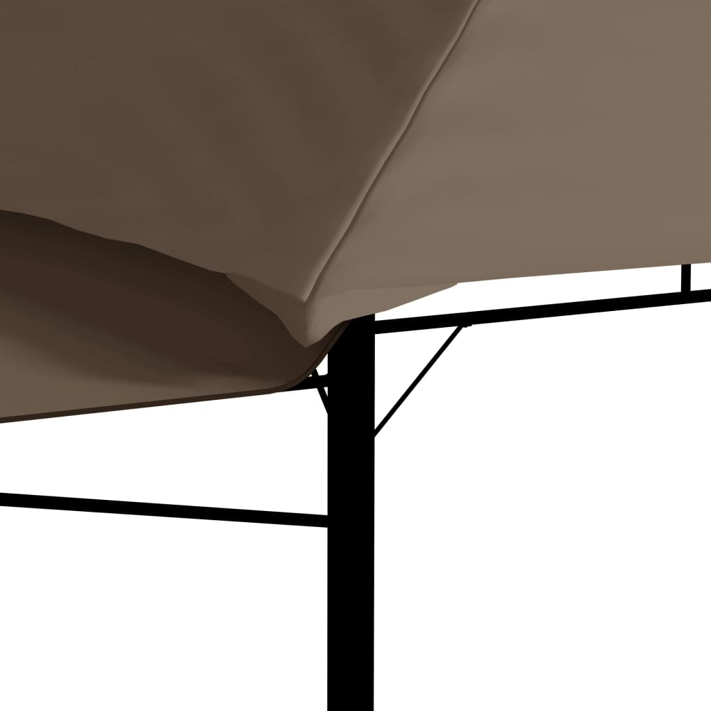 Altán se dvěma extra stříškami 3x3x2,73 m taupe 180 g/m²