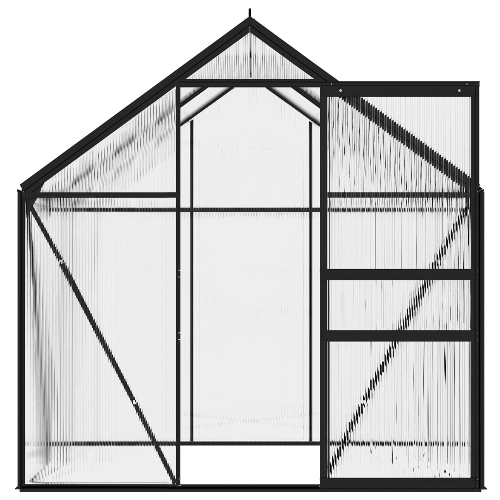 Skleník antracitový hliníkový 2,47 m²