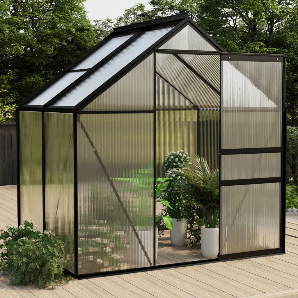 Skleník antracitový hliníkový 2,47 m²