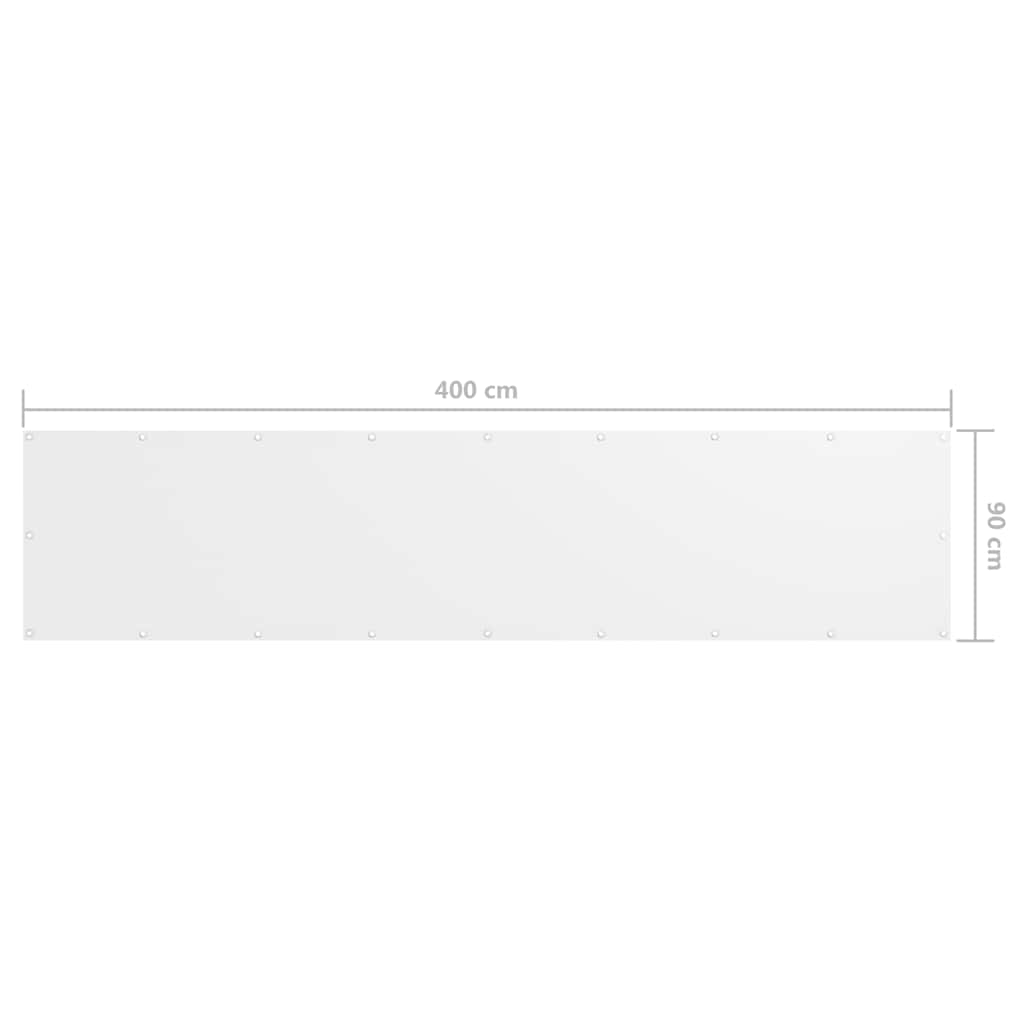 Balkónová zástěna bílá 90 x 400 cm oxfordská látka