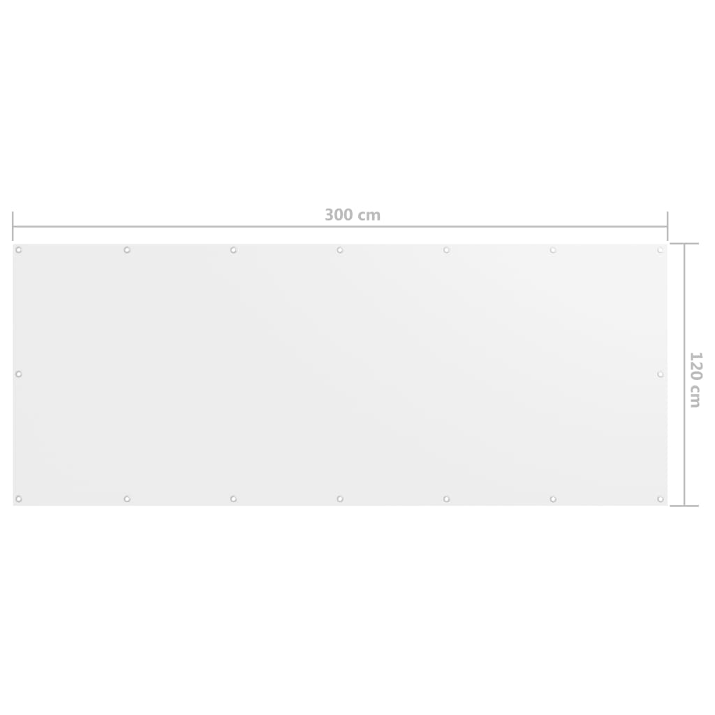 Balkónová zástěna bílá 120 x 300 cm oxfordská látka