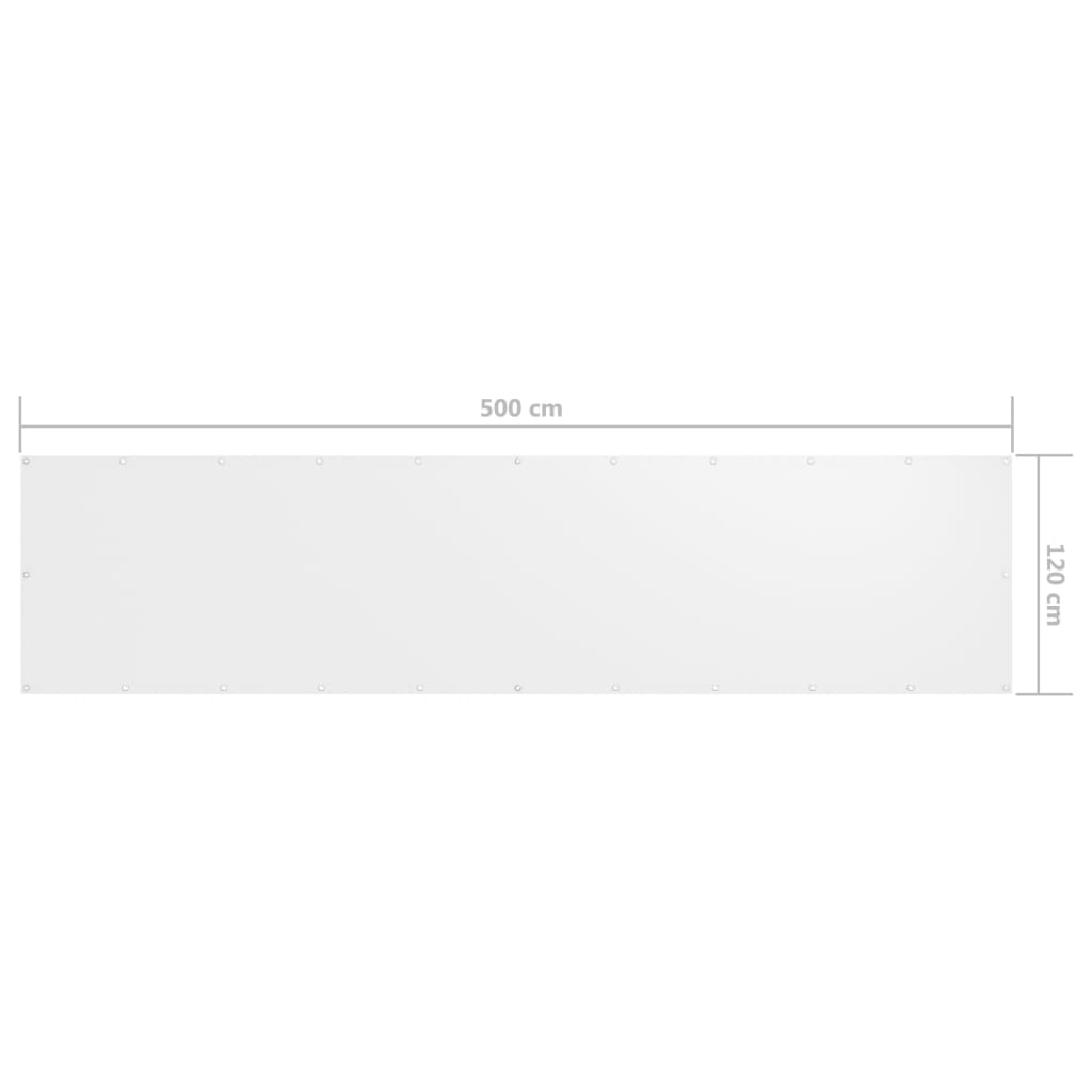 Balkónová zástěna bílá 120 x 500 cm oxfordská látka