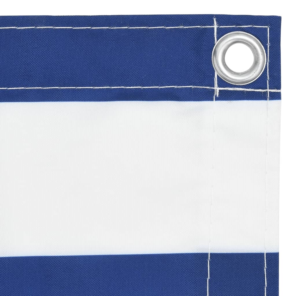 Balkónová zástěna bílá a modrá 75 x 500 cm oxfordská látka