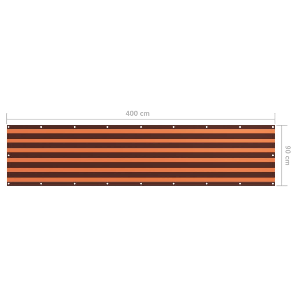 Balkónová zástěna oranžovo-hnědá 90 x 400 cm oxfordská látka