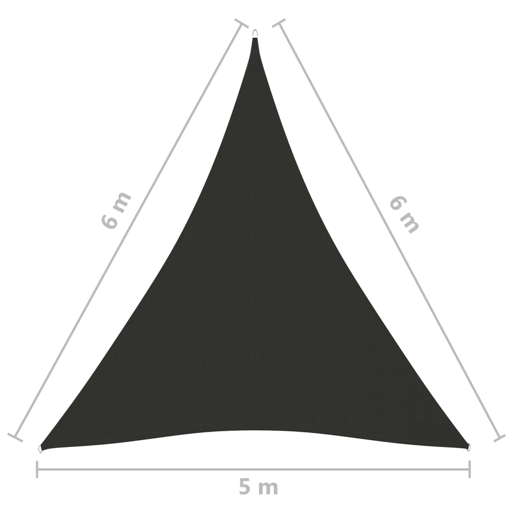 Stínící plachta oxfordská látka trojúhelník 5x6x6 m antracitová