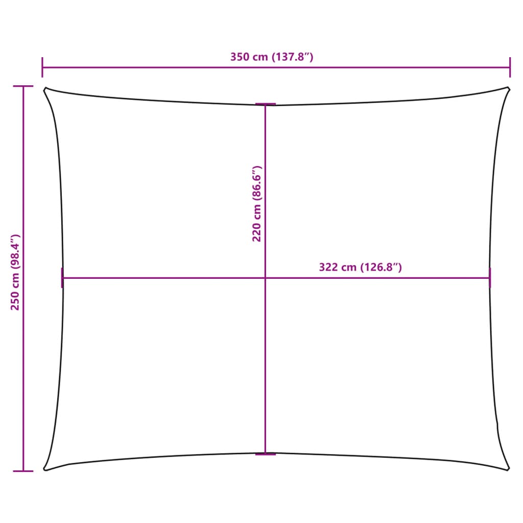 Stínící plachta oxfordská látka obdélníková 2,5 x 3,5 m bílá
