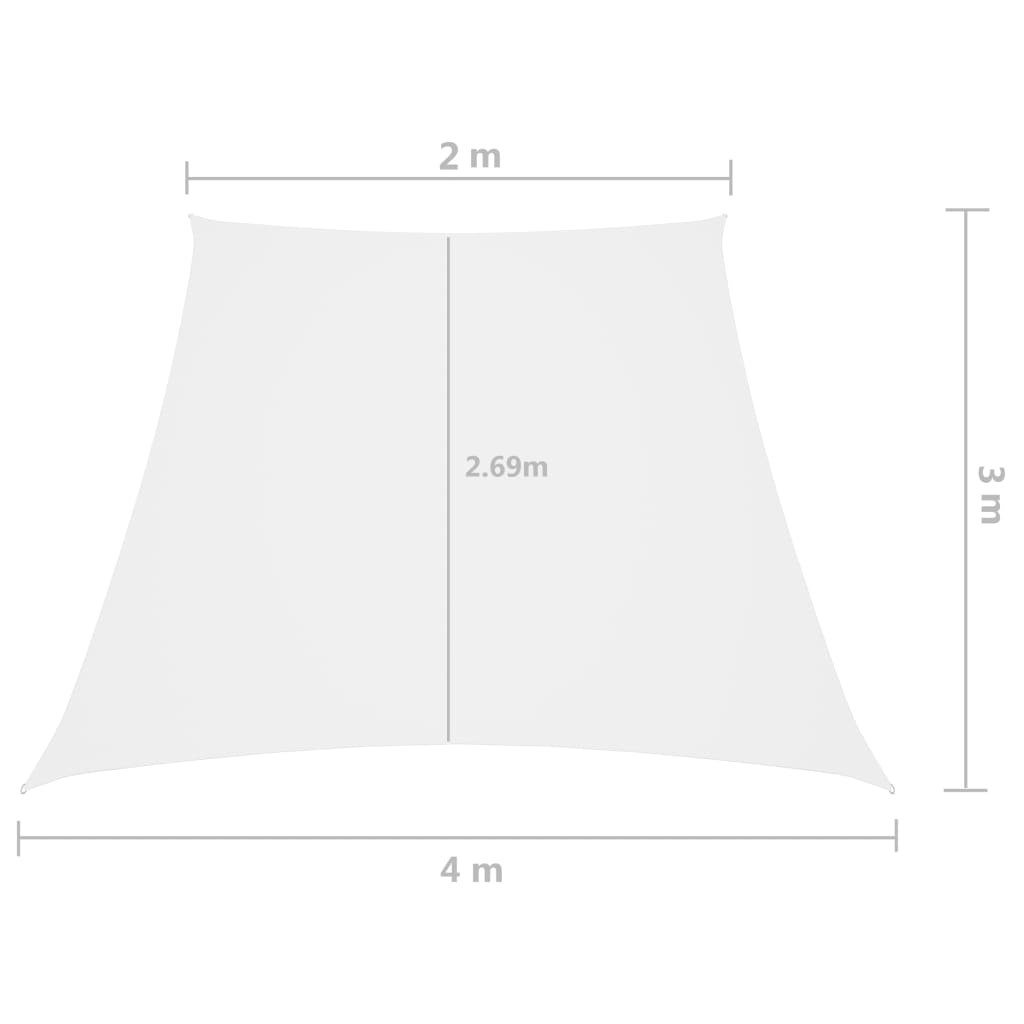 Stínicí plachta oxfordská látka lichoběžník 2/4 x 3 m bílá