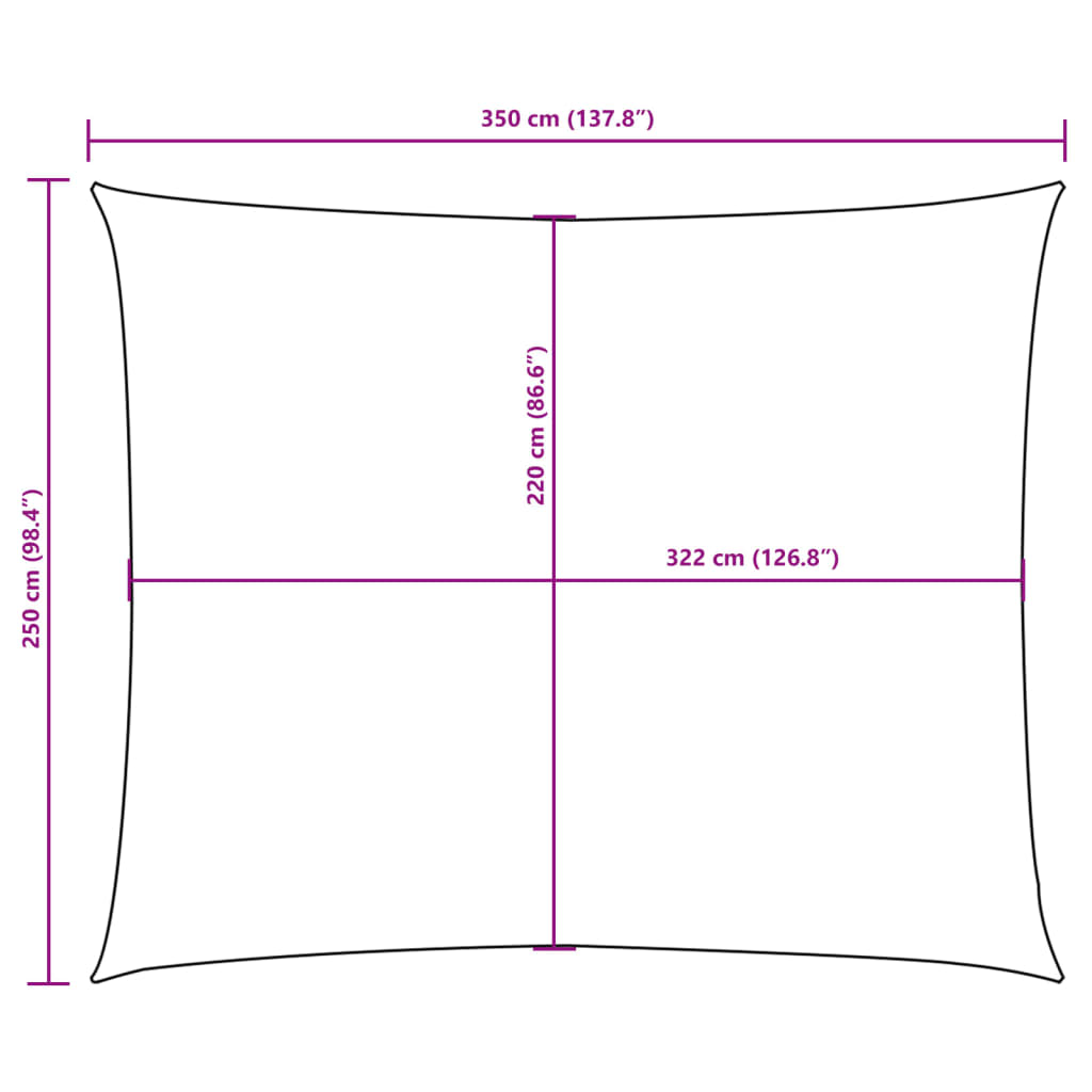 Stínící plachta oxfordská látka obdélníková 2,5 x 3,5 m cihlová