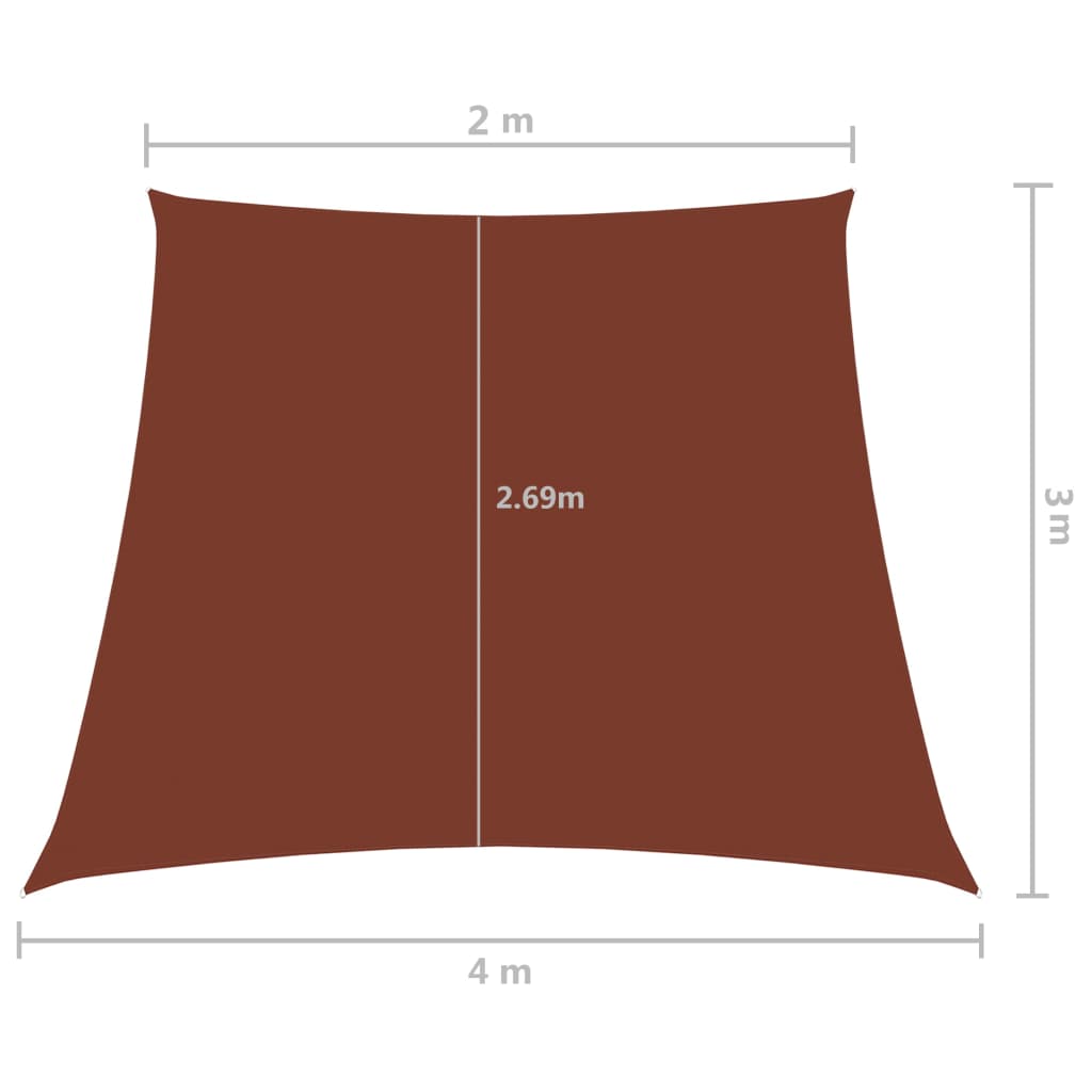 Stínicí plachta oxfordská látka lichoběžník 2/4x3 m terakotová