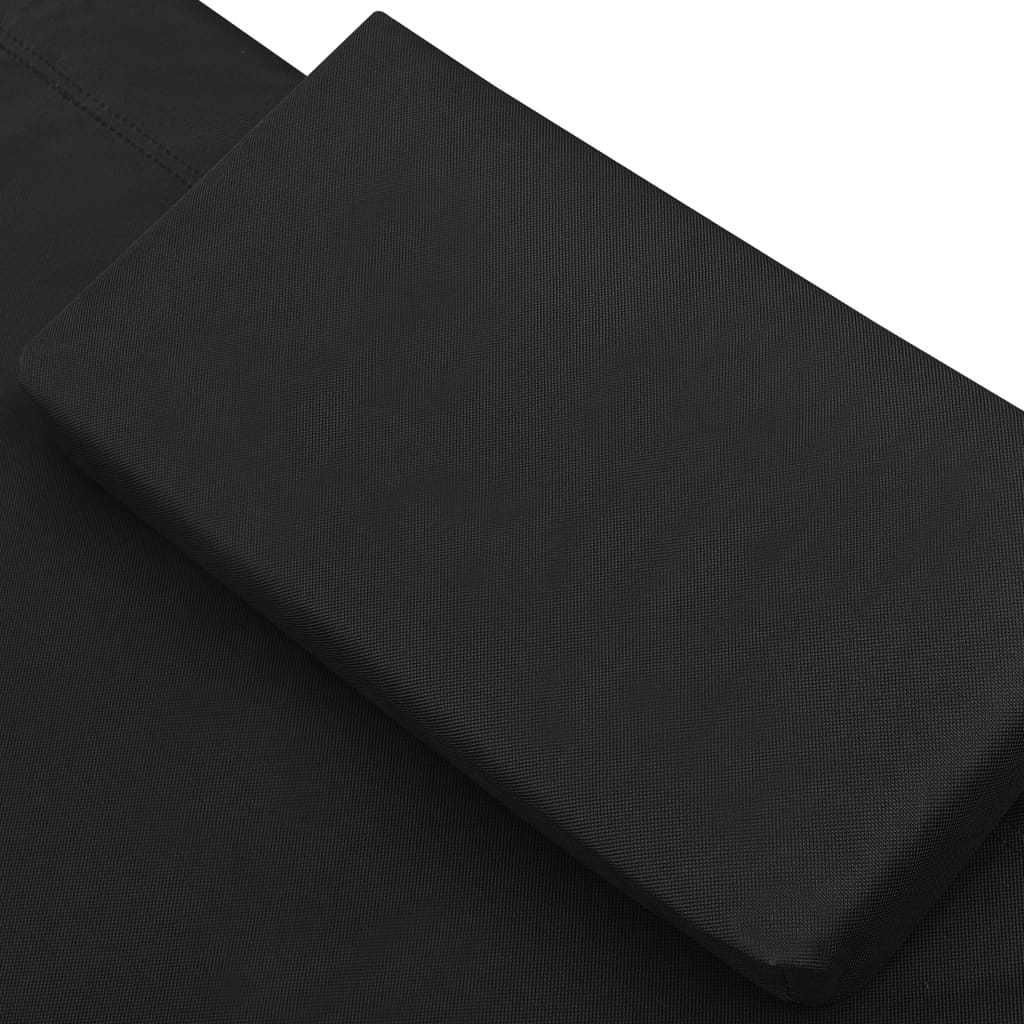 Zahradní lehátko textil černé