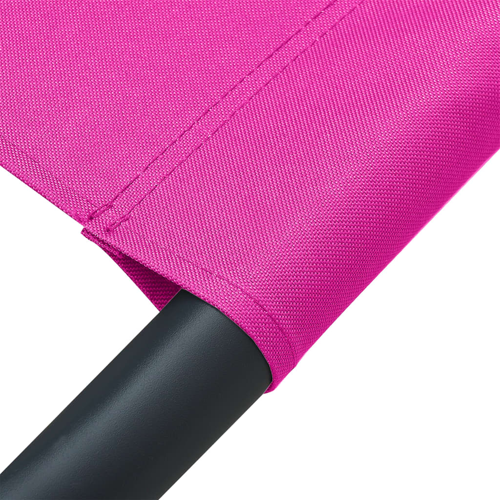 Zahradní lehátko textil růžové