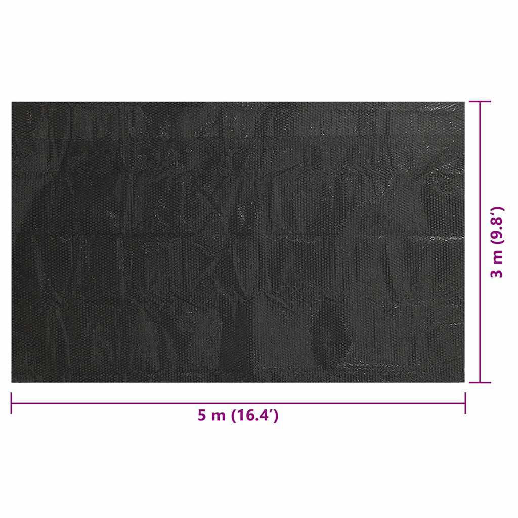 Obdélníkový kryt na bazén 500 x 300 cm PE černý