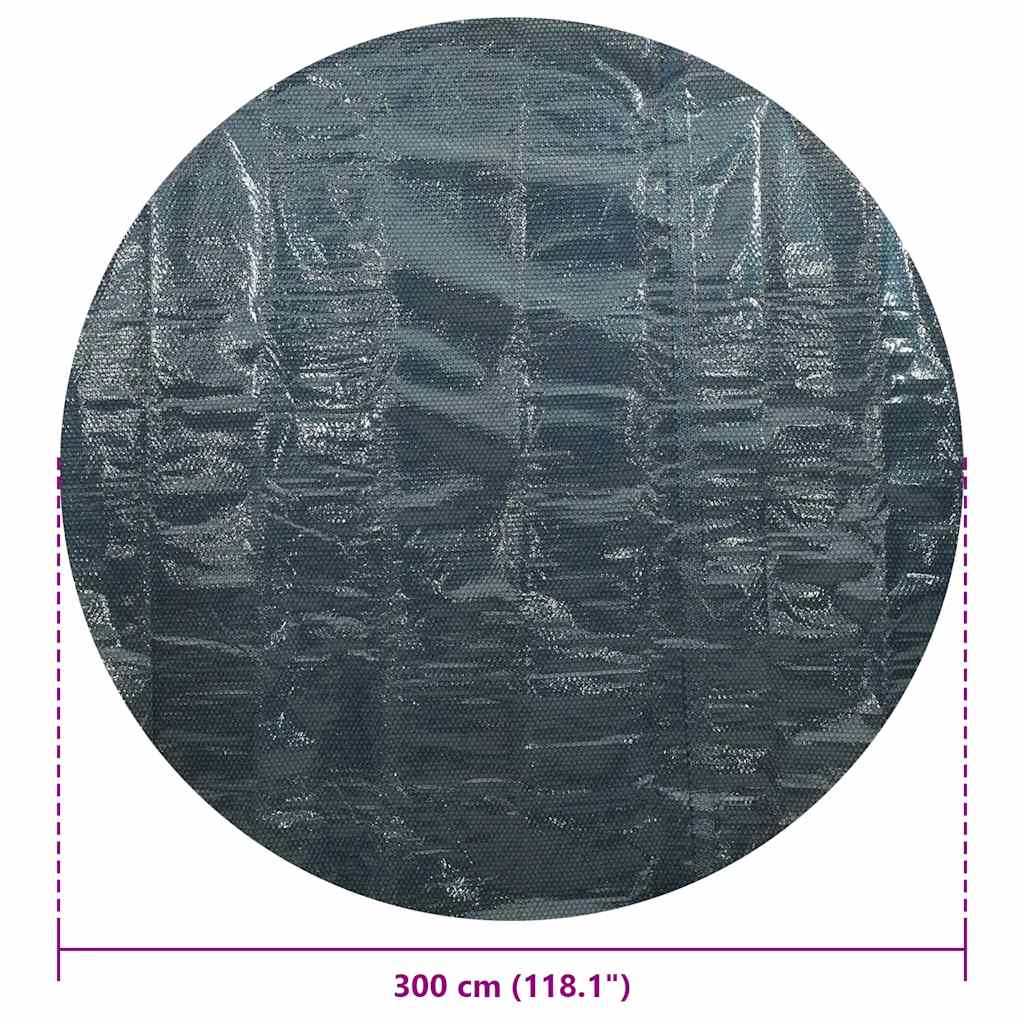 Plovoucí PE solární plachta na bazén 300 cm černo-modrá