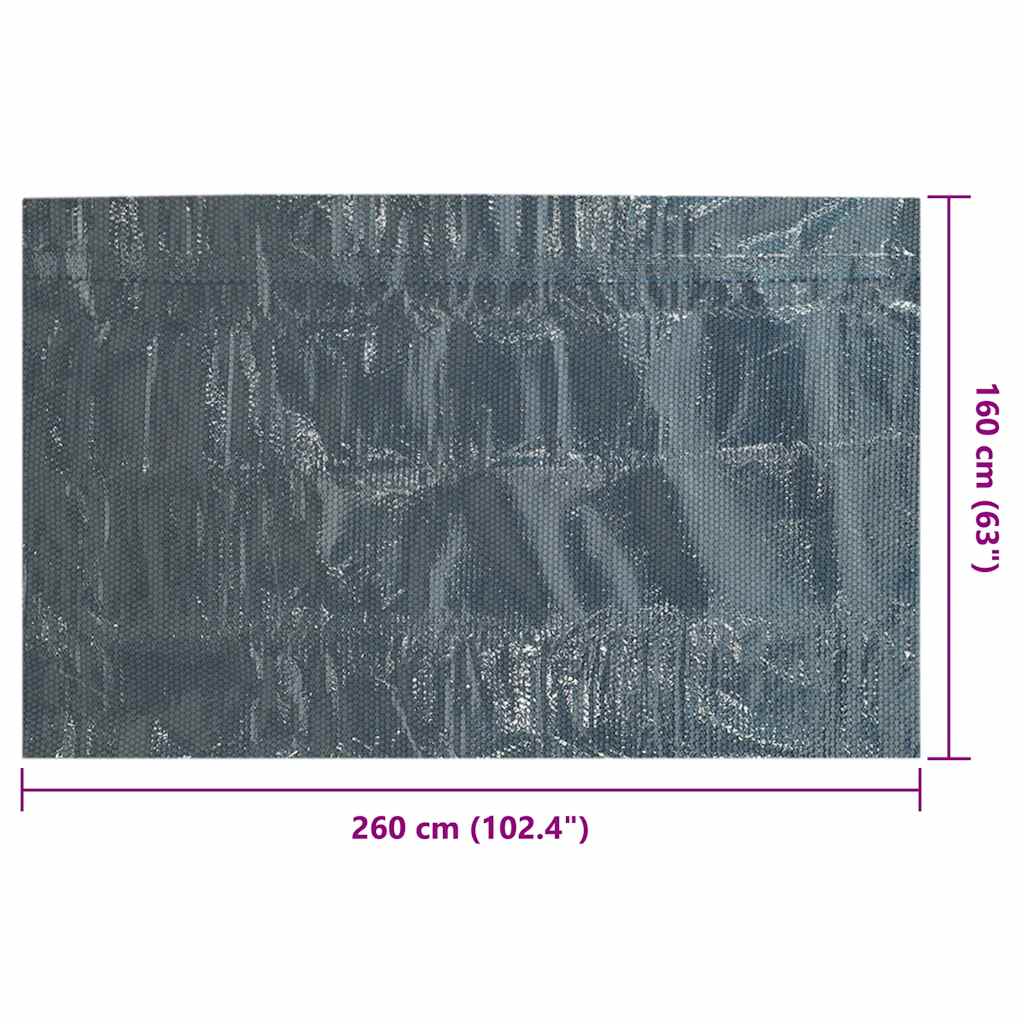 Plovoucí PE solární plachta na bazén 260 x 160 cm černo-modrá