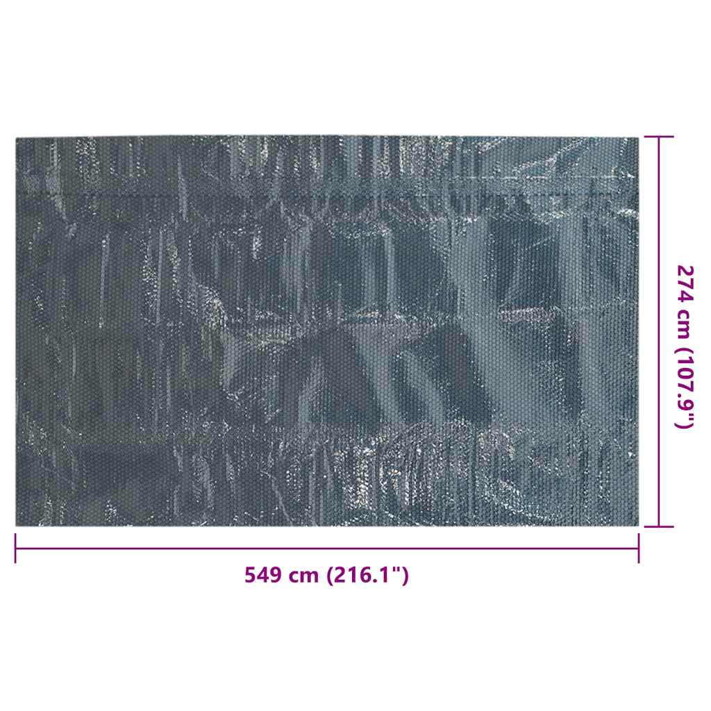 Plovoucí PE solární plachta na bazén 549 x 274 cm černo-modrá