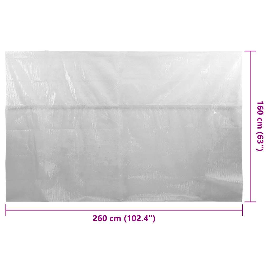 Plovoucí PE solární plachta na bazén 260 x 160 cm šedá