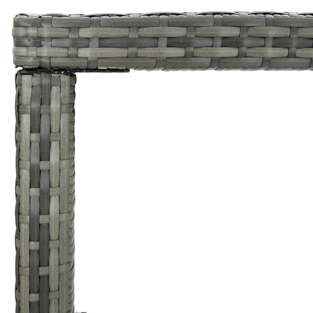 Zahradní barový stůl šedý 130 x 60 x 110 cm polyratan a sklo