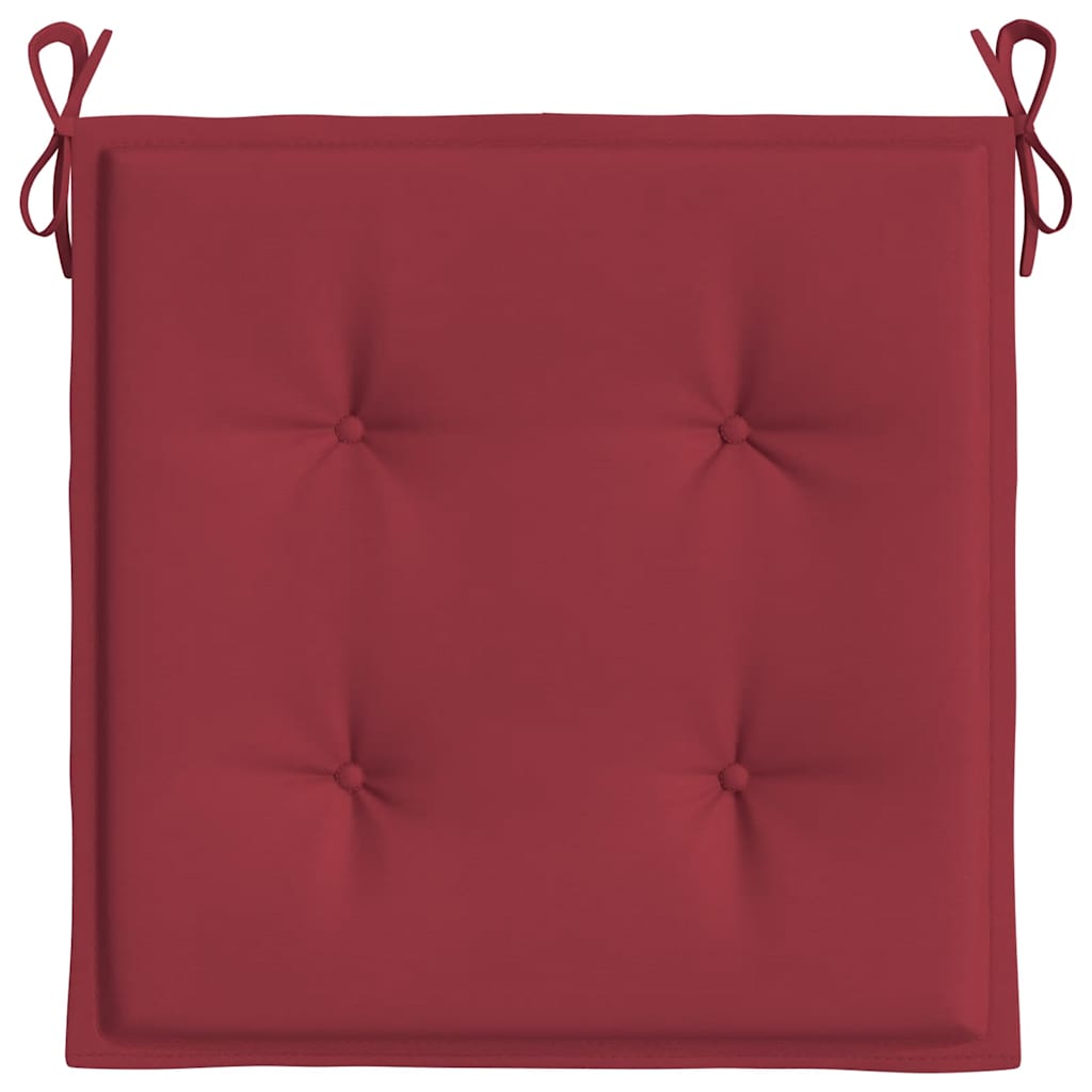 Podušky na zahradní židli 4 ks vínové 40x40x4 cm látka oxford