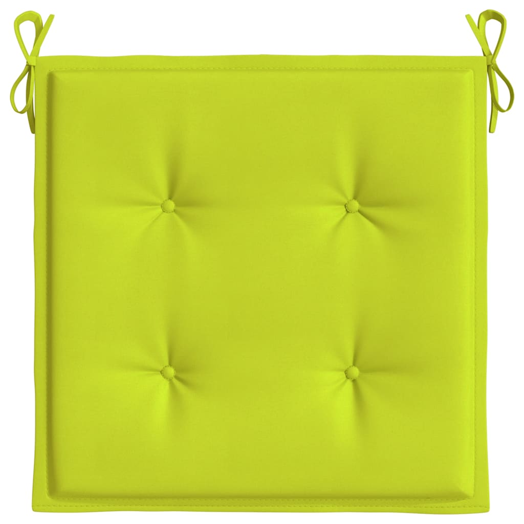 Podušky na zahradní židli 4 ks jasně zelené 40x40x4 cm oxford