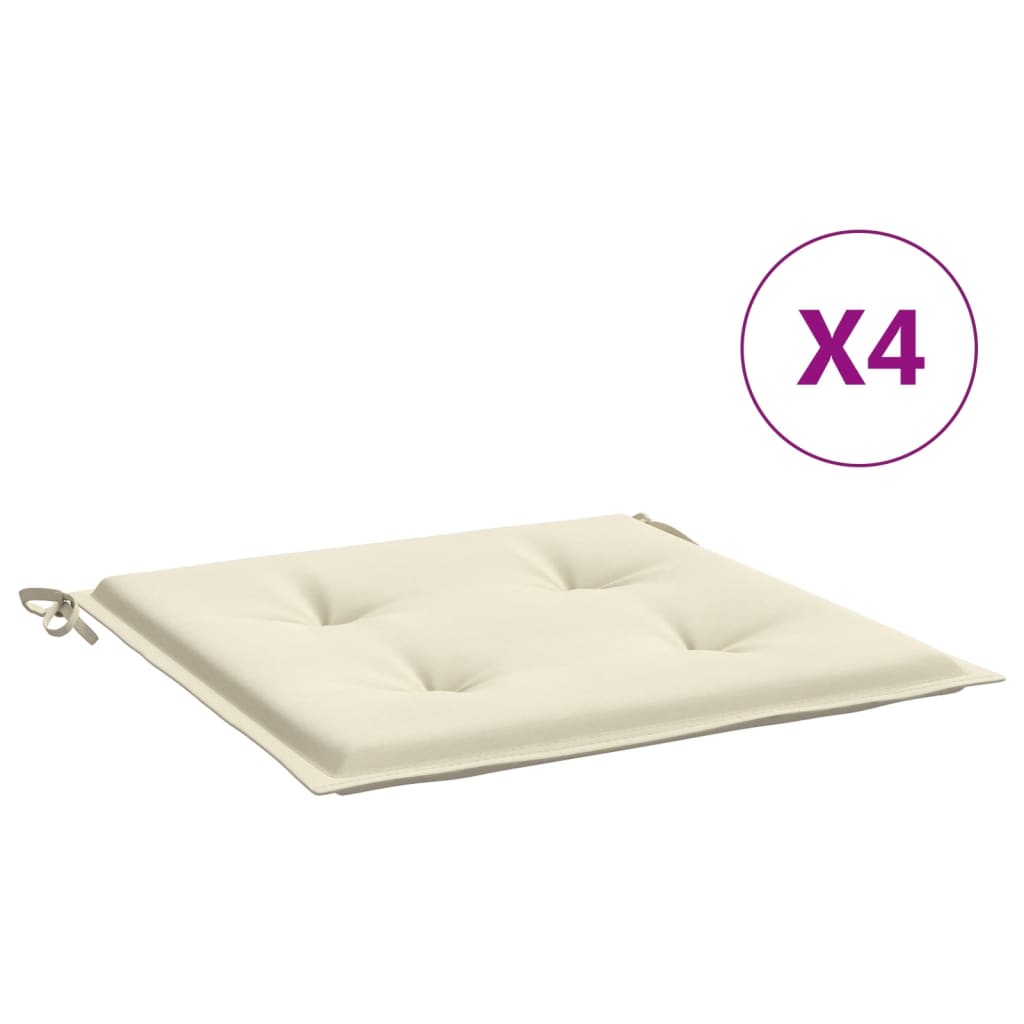 Podušky na zahradní židli 4 ks krémové 50x50x3 cm látka oxford