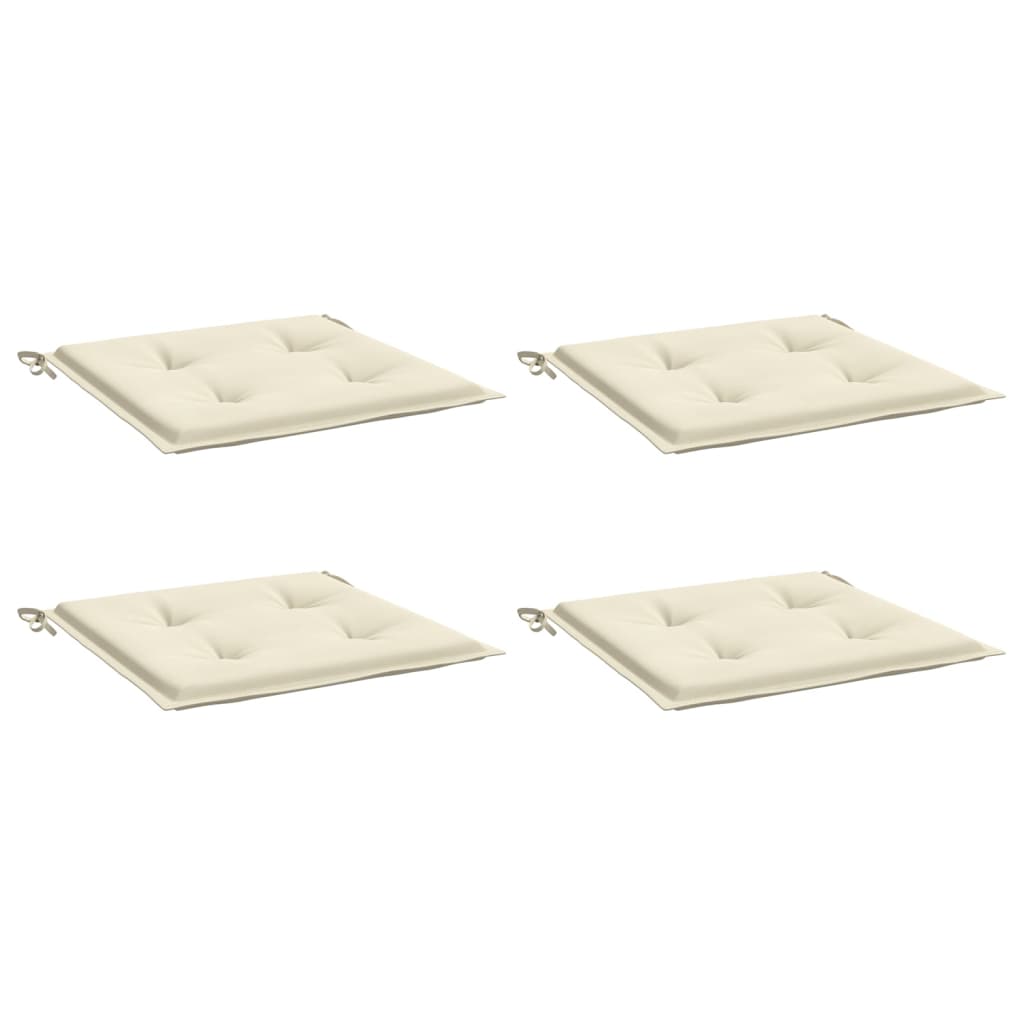Podušky na zahradní židli 4 ks krémové 50x50x3 cm látka oxford