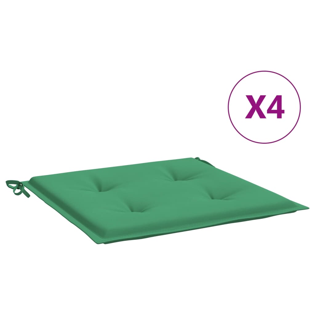 Podušky na zahradní židli 4 ks zelené 50x50x3 cm látka oxford