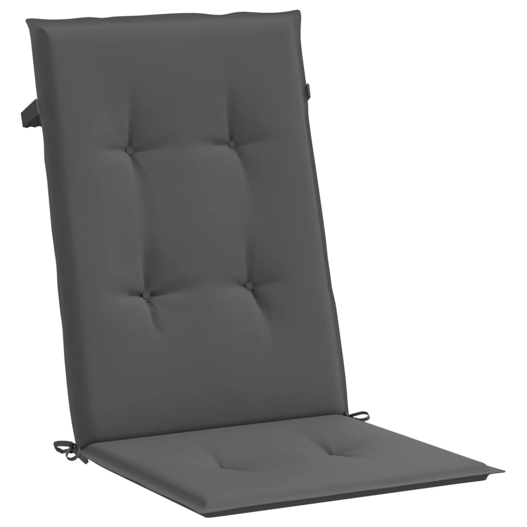 Podušky na židli vysoké opěradlo 6 ks antracitové 120x50x3 cm