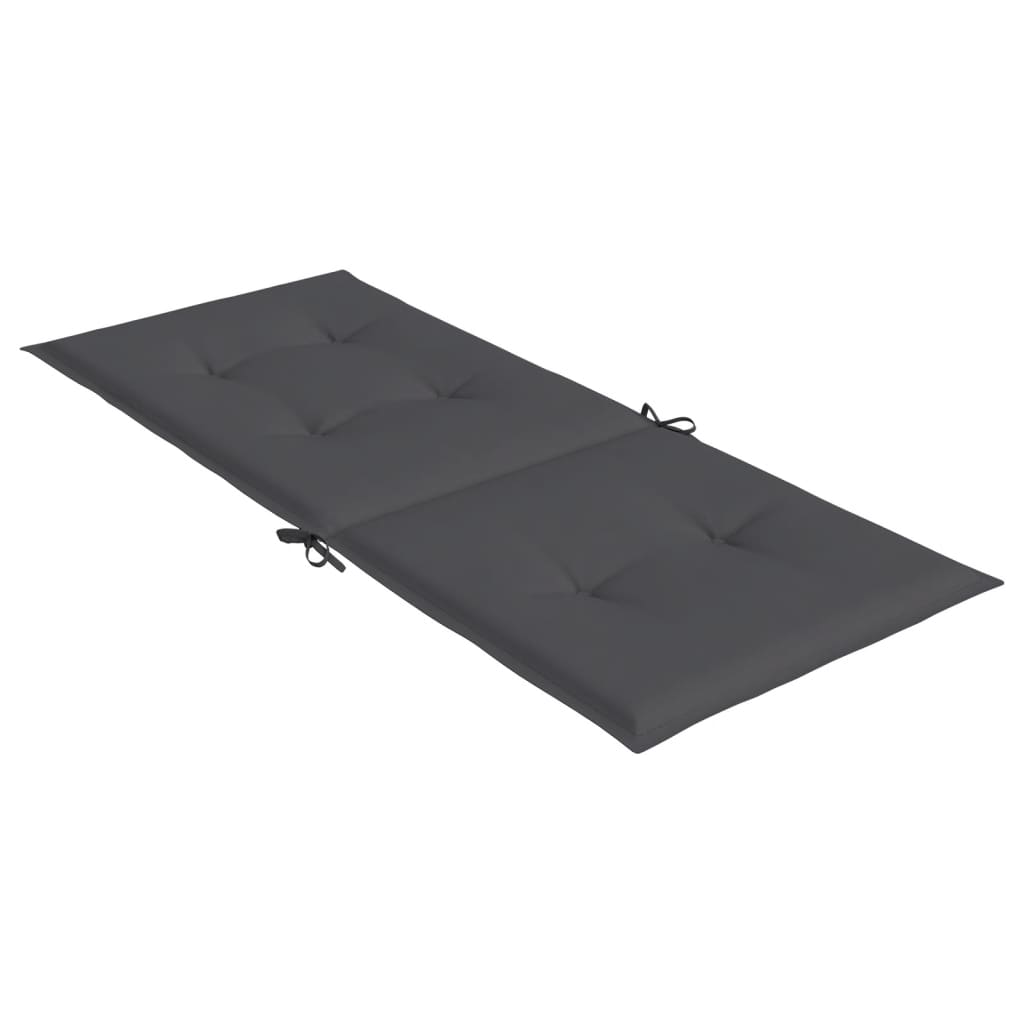 Podušky na židli vysoké opěradlo 6 ks antracitové 120x50x3 cm