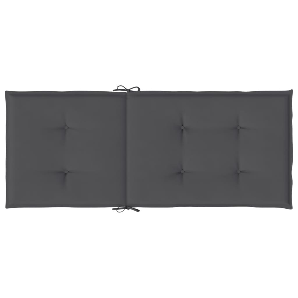 Podušky na židli vysoké opěradlo 6 ks antracitové 120x50x3 cm