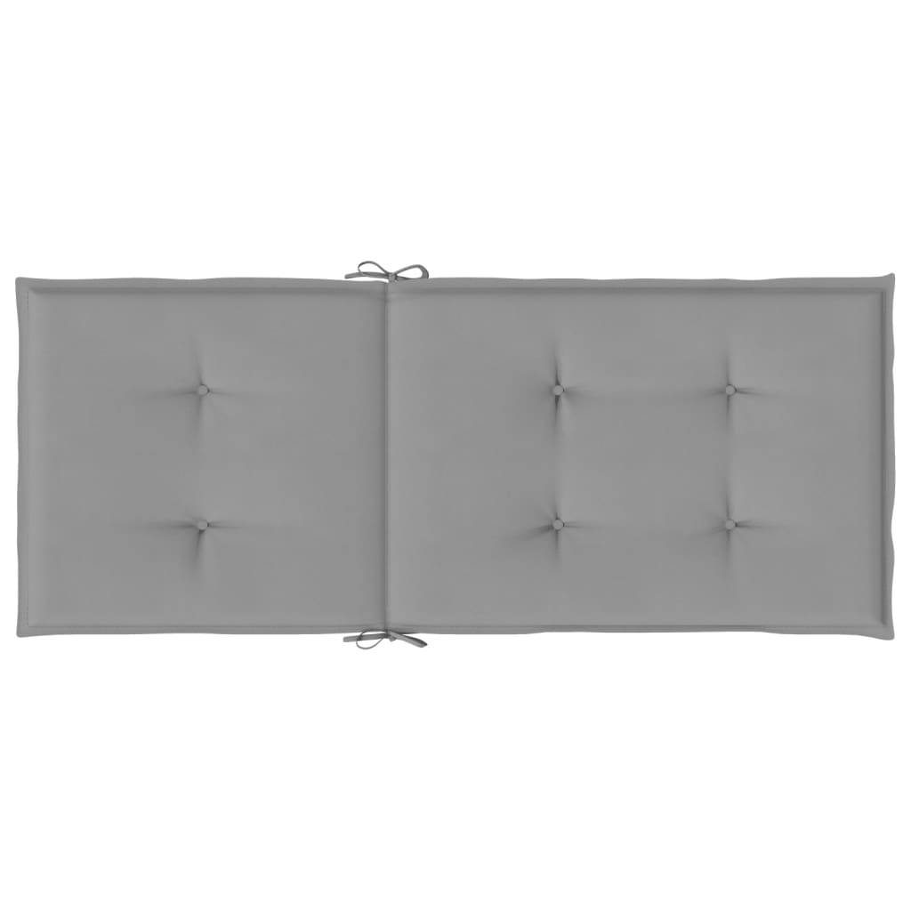 Podušky na židli vysoké opěradlo 6 ks šedé 120x50x3 cm textil
