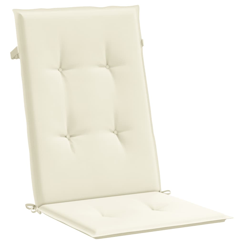 Podušky na židli vysoké opěradlo 6 ks krémové 120x50x3cm textil