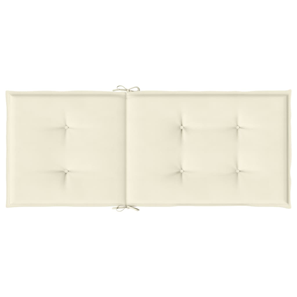 Podušky na židli vysoké opěradlo 6 ks krémové 120x50x3cm textil