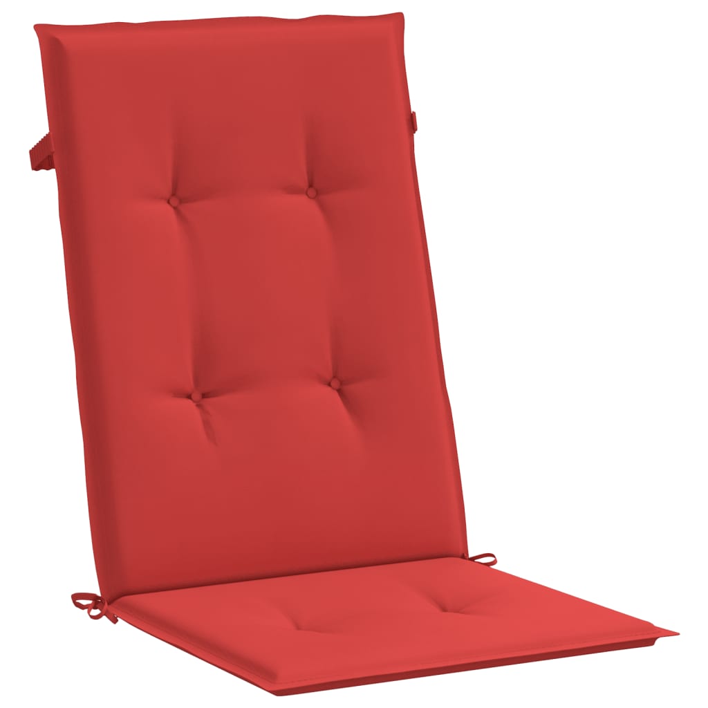 Podušky na židli vysoké opěradlo 6 ks červené 120x50x3cm textil