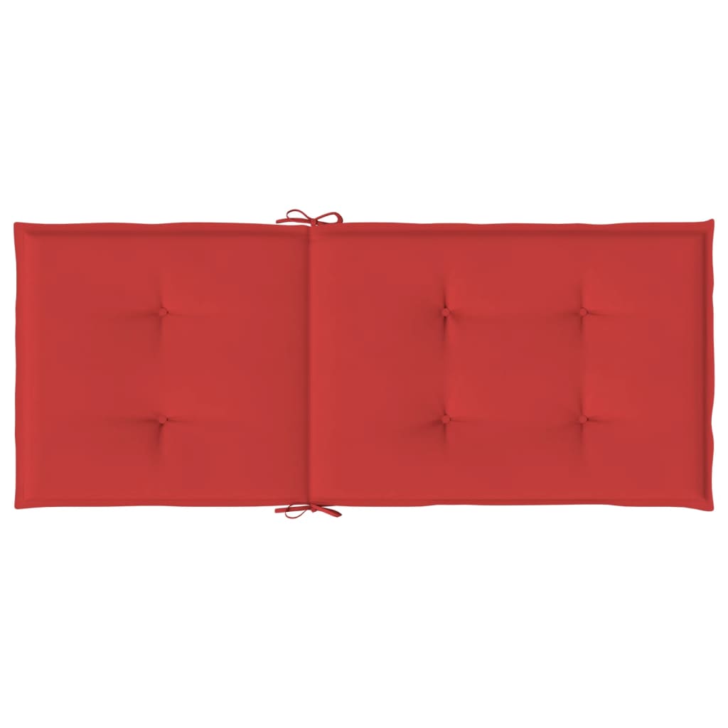 Podušky na židli vysoké opěradlo 6 ks červené 120x50x3cm textil