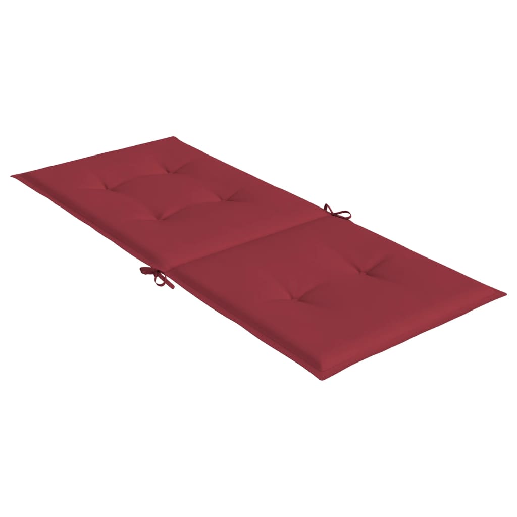 Podušky na židli vysoké opěradlo 6 ks vínové 120x50x3 cm textil