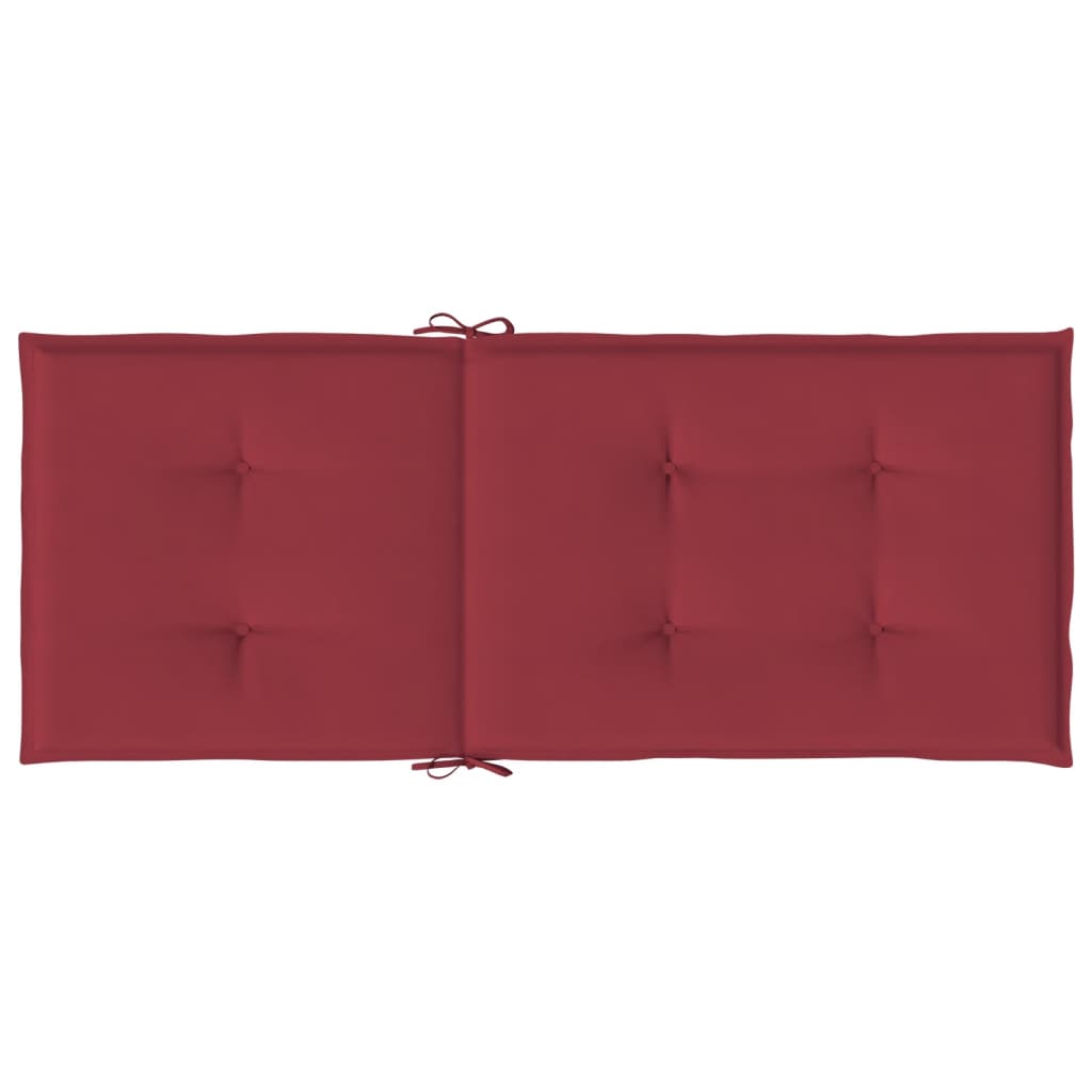Podušky na židli vysoké opěradlo 6 ks vínové 120x50x3 cm textil