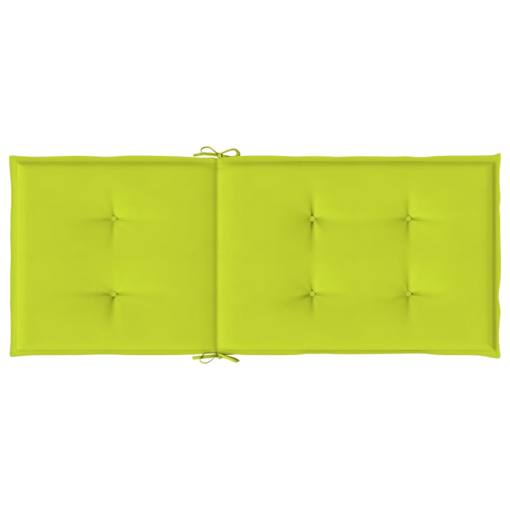 Podušky na židli vysoké opěradlo 4 ks jasně zelené 120x50x3 cm