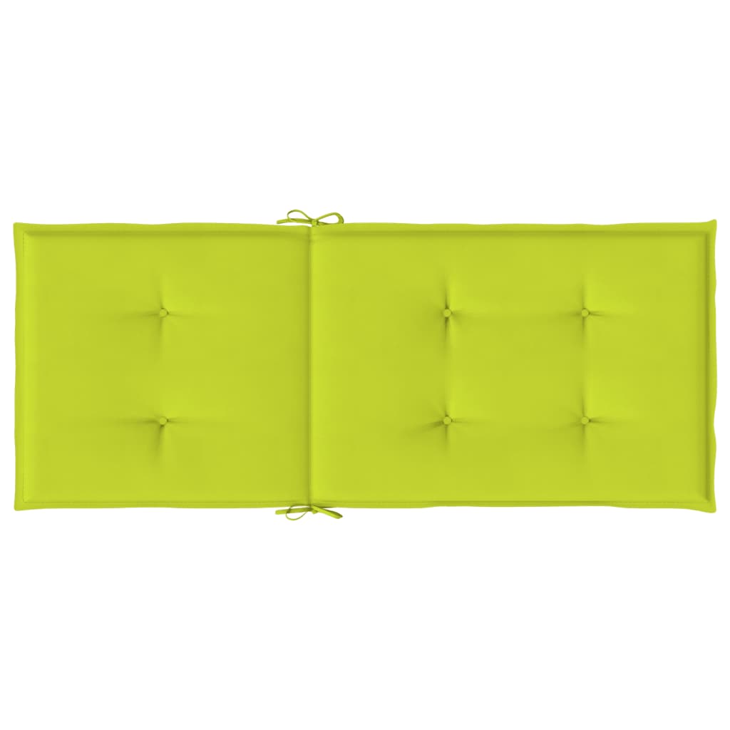 Podušky na židli vysoké opěradlo 6 ks jasně zelené 120x50x3 cm