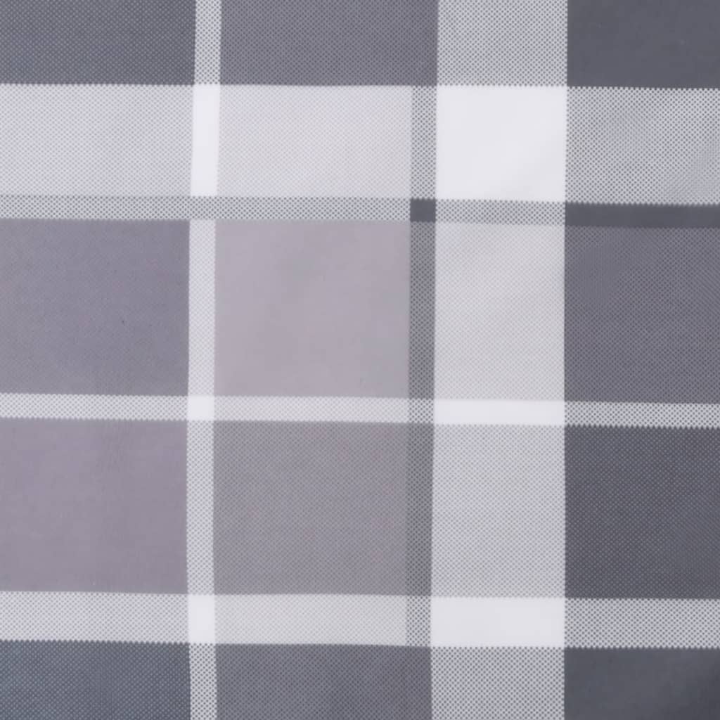 Podušky na židli vysoké opěradlo 2 ks šedé kárované 120x50x3 cm