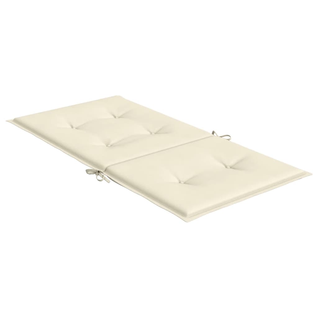 Podušky na židli nízké opěradlo 6 ks krémové 100x50x3 cm oxford
